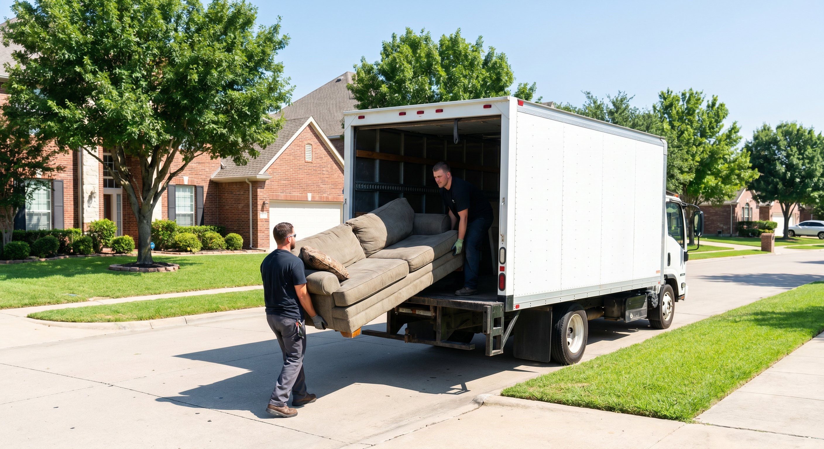 Junk removal truck in Wayne neighborhood